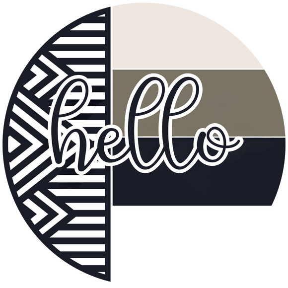 Hello Boho Round Metal Sign (Choose Size)