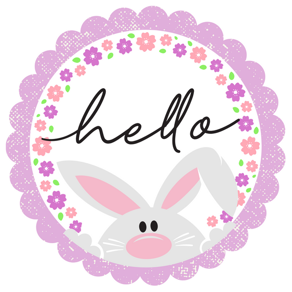 Hello Bunny Easter Scalloped Border( Choose Size)