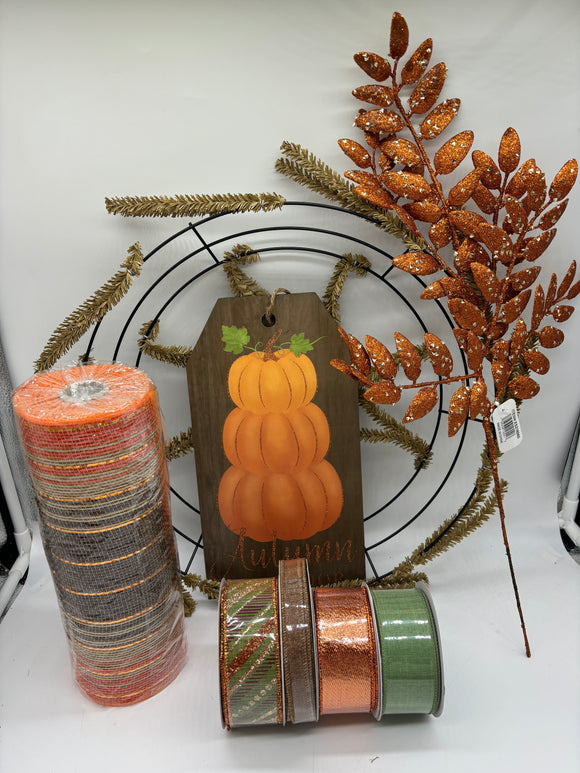 Fall Autumn Splender Tag Wreath Kit