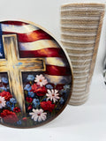 Patriotic Cross Wreath Kit – Faith and Freedom Design