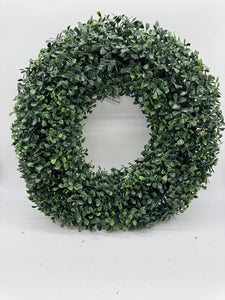 15" BOXWOOD WREATH (Green)