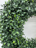 15" BOXWOOD WREATH (Green)