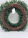 15" BOXWOOD WREATH (Green)