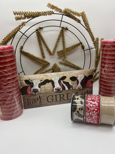 Hay Girl Hay Cow Wreath Kit