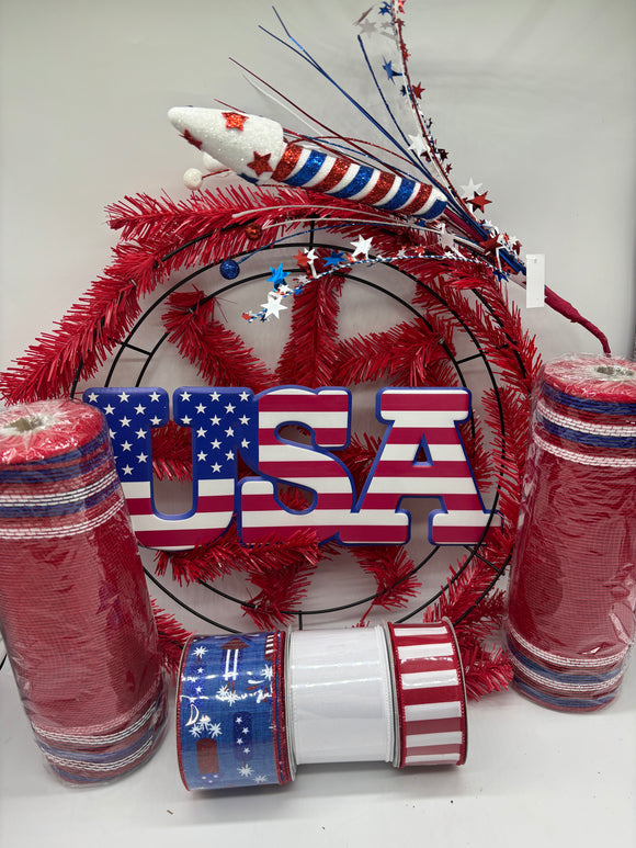 USA Patriotic Wreath Kit