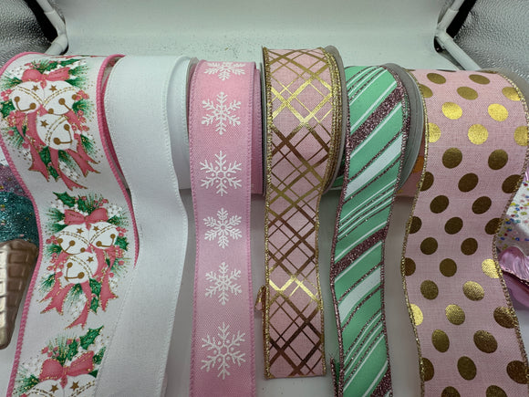 Bells & Holly Holiday Wired Ribbon Bundle