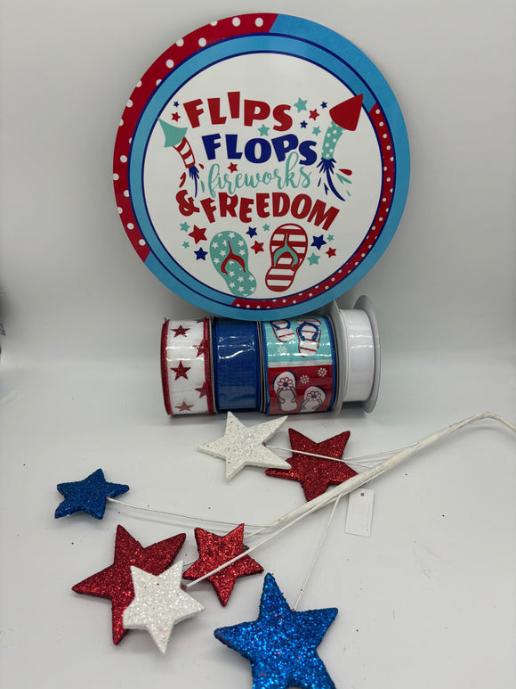 Flip Flops & Freedom Ribbon and Sign Bundle (No Frame)