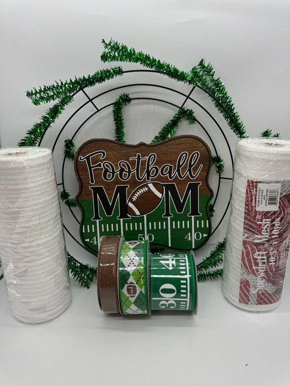 Football Mom Fall Wreath Kit - Personalize with Your Team Colors