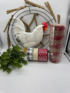 Farmhouse Style Cream of the Crop Rooster Wreath Kit