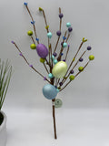 15" Pearlized Easter Egg & Pip Spray (Choose Color)