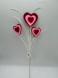 16" Triple Felt Heart Glitter Pick