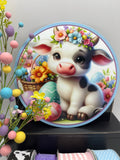 Easter Cow Ribbon and Sign Bundle