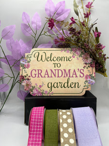 Grandma's Garden Sign and Ribbon Bundle