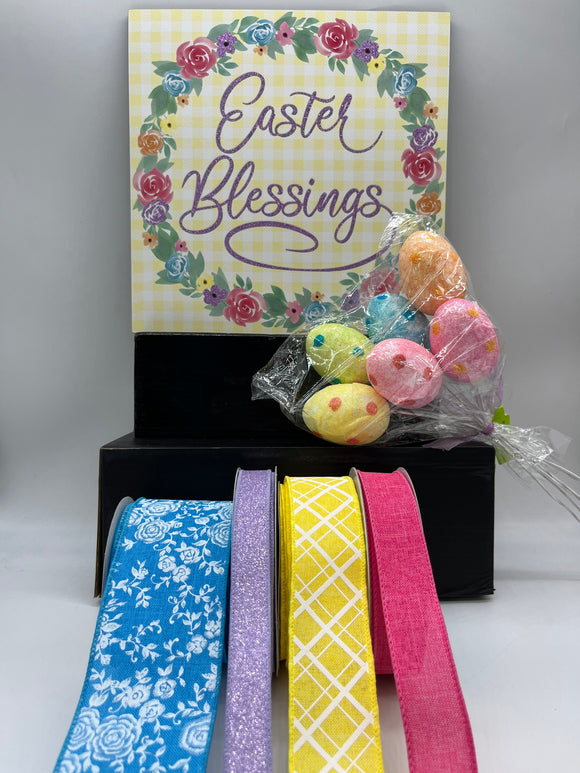 Easter Blessings Sign and Ribbon Bundle