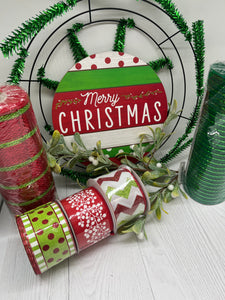 Whimsical Merry Christmas Wreath Kit