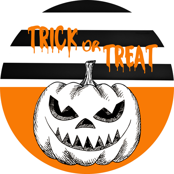 Jack O'Lantern Trick or Treat Halloween Sign (Choose Size)