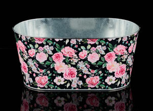 10.25"L X 5.25"W Rose Planter Black/Pink/Red/White