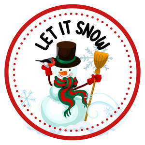 8"  Let It Snow Snowman/Cardinal Sign