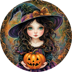 Darling Halloween Witch Metal Sign (Choose Size)