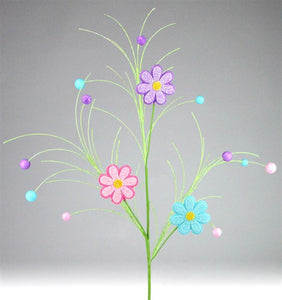 29"L Daisy Spray X 3 Pink/Purple/Blue