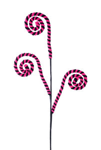 27.5"L Velvet Rope Coil Spray Black/Pink