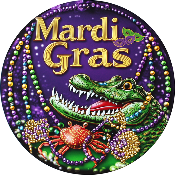 Mardi Gras Majesty Metal Sign (Choose Size)