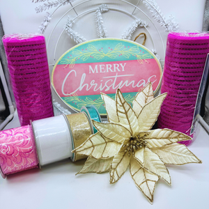 Pink & Cheerful Christmas Wreath Kit