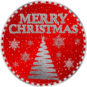 Sparkling Merry Christmas Metal Sign (Choose Size)