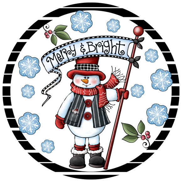 Snowman Merry Bright Metal sign (Choose Sign)