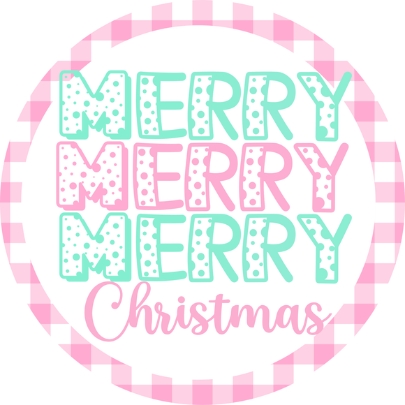 Minty Merry Christmas Wreath Sign