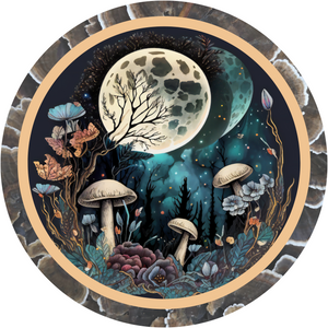 Mystic Moonlight Forest Metal Sign (Choose size)