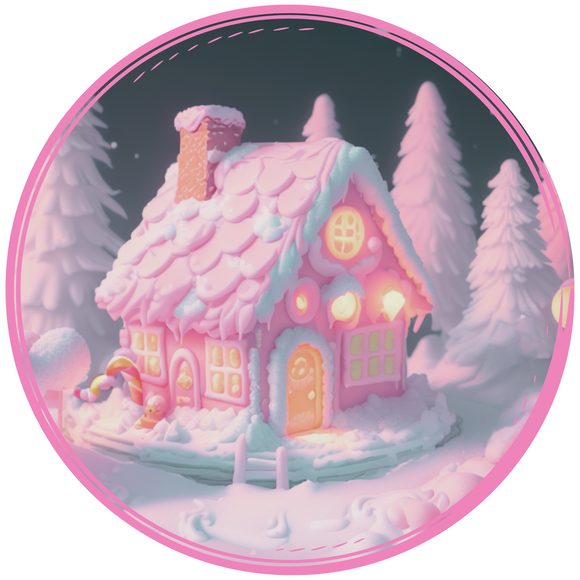 Christmas Spirit Pink Gingerbread House