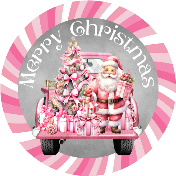 Pink Truck Santa (Choose Size)