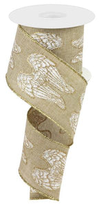 2.5"X10Yd Angel Wings/Royal Lt Beige/White/Gold