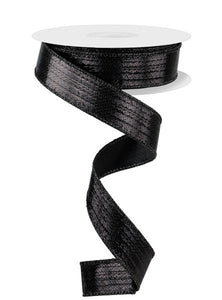 7/8"X10Yd Metallic Ribbon Black