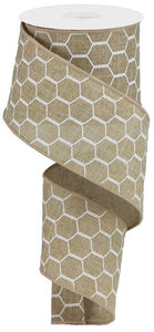 2.5"X10Yd Chicken Wire On Royal Lt Beige/White