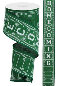 2.5"X10Yd Football Field/Homecoming Emerald/White