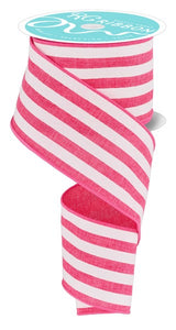 2.5"X10Yd Vertical Stripe Hot Pink/White