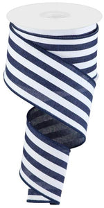 2.5"X10Yd Vertical Stripe Navy/White