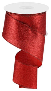 2.5"X10Yd Shimmer Glitter Red