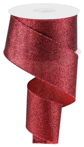 2.5"X10Yd Shimmer Glitter Cranberry