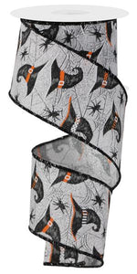 2.5"X10Yd Witch Hats And Spiders Silver/Grey/Orange