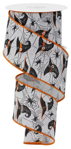 2.5"X10Yd Witch Hats And Spiders White/Grey/Orange