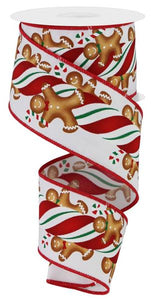 2.5"X10Yd Gingerbread Kids/Candy White/Red/Green/Brown