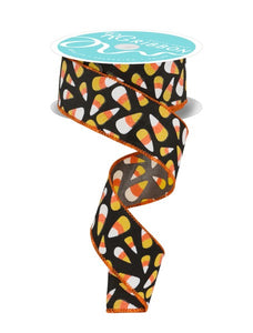1.5"X10Yd Candy Corn Black/Orange/White/Yellow