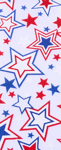 2.5"X10Yd Printed Stars W/Glitter White/Red/Blue