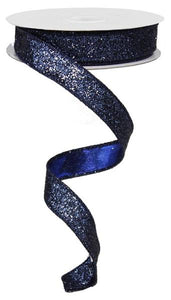 5/8"X10Yd Glitter On Metallic Navy Blue