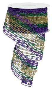 2.5"X10Yd Stretch Netting Mardi Gras