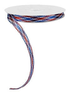 .5"X30Yd Metallic/Pp Corsage Ribbon Red/White/Blue