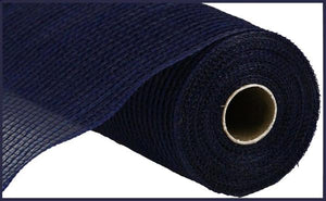 10.25"X10Yd Faux Jute/Pp Stripe Fabric Mesh Navy